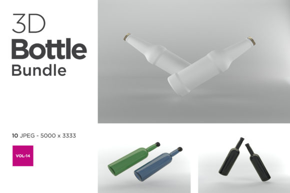 3D Bottle Mockup Bundle Vol-14