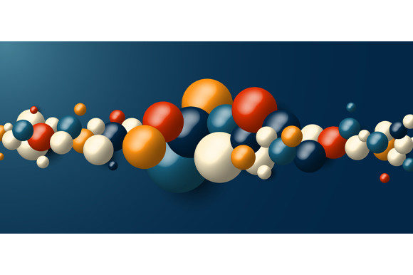 3D Many Spheres Dynamic Shapes Banner