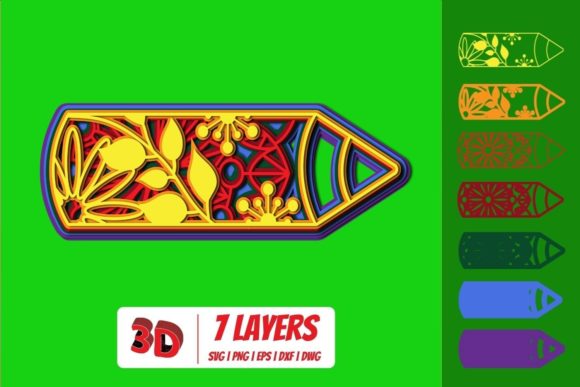 3D Pencil SVG Cut File