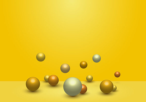 3D Spheres Glossy Ball Yellow Background: A Versatile Design Element
