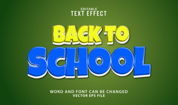 Back to School 3D Editable Text Effect