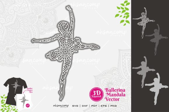 Ballerina Mandala SVG 3D Layered 4