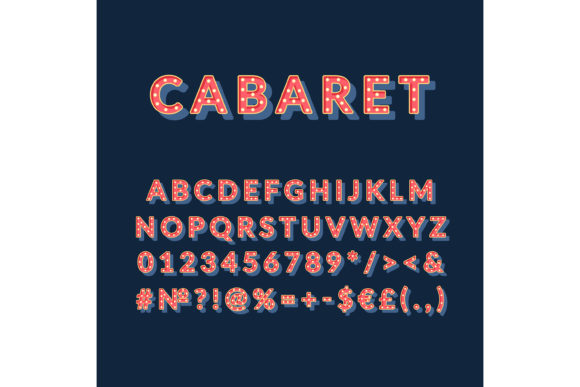Cabaret Vintage 3D Vector Alphabet Set