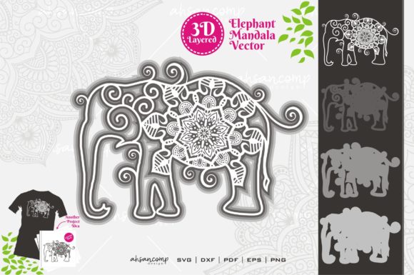 Elephant Mandala Vector SVG 3D Layered 5: A Strategic Design Resource for Intentional Outcomes