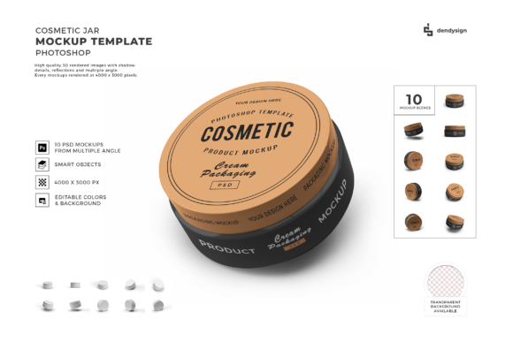 Enhance Your Product Presentations with the Cosmetic Jar 3D Mockup Template Bundle
