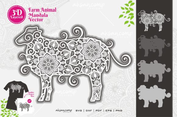 Farm Animal Mandala SVG 3D Layered 13: A Unique Artistic and Functional Design