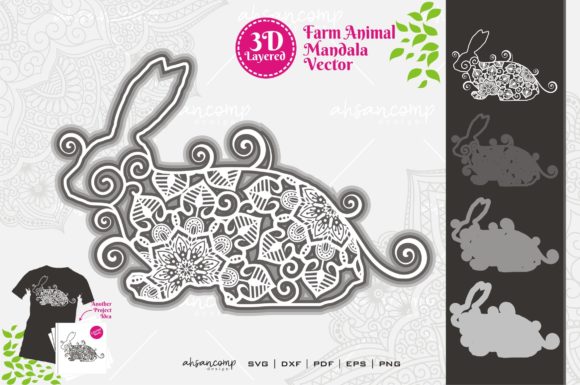 Farm Animal Mandala SVG 3D Layered 6: A Creative Asset for Digital Designers and Educators