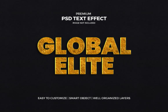 Global Elite 3D Golden Text Effect