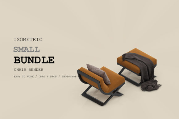Isometric Chair 3D Render Pack 158
