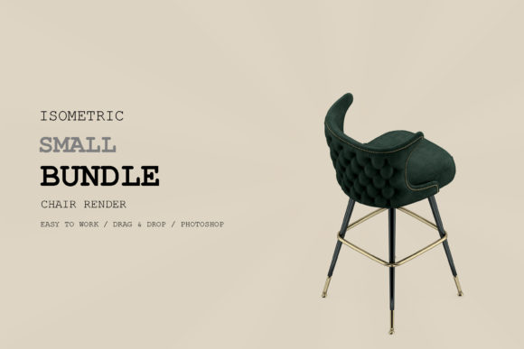 Isometric Chair 3D Render Pack 196