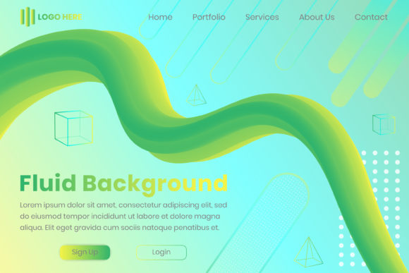 Landing Page Template 3D Fluid Shapes