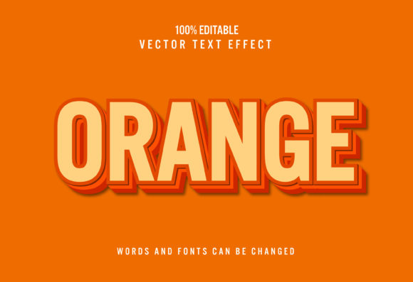 Orange 3D Editable Text Effect: Enhancing Visual Communication in Creative Workflows