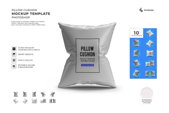 Pillow Cushion 3D Mockup Template Bundle for Real-World Workflow Integration