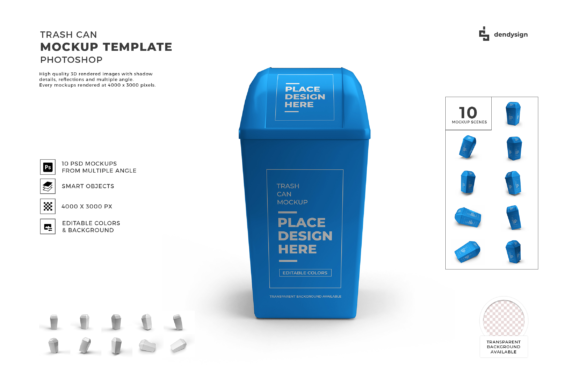 Trash Can 3D Mockup Template Bundle: A Modern Tool for Creative Professionals