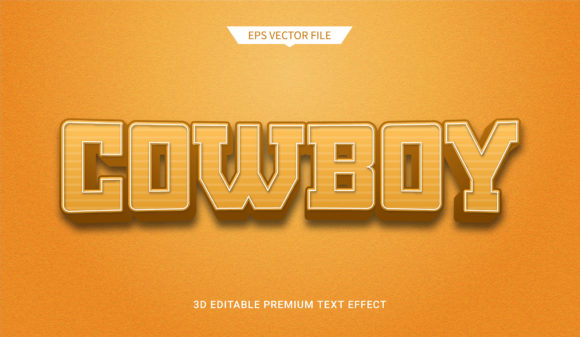 Vintage Styled Cowboy 3D Text Effect Guide
