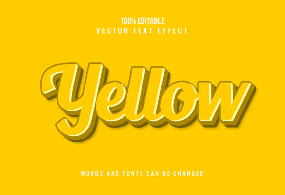 Yellow 3D Editable Text Effect
