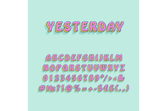 Yesterday Vintage 3D Vector Alphabet Set